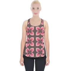 Floral Retro Abstract Flowers Piece Up Tank Top