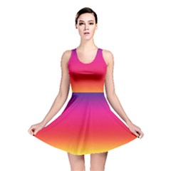 Spectrum Background Rainbow Color Reversible Skater Dress by Celenk