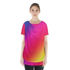 Spectrum Background Rainbow Color Skirt Hem Sports Top