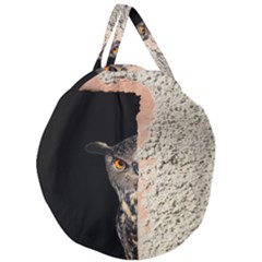 Owl Hiding Peeking Peeping Peek Giant Round Zipper Tote by Celenk