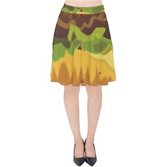 Burger Velvet High Waist Skirt