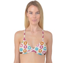 Colored Doughnuts Pattern Reversible Tri Bikini Top by Bigfootshirtshop