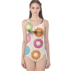 Colored Doughnuts Pattern One Piece Swimsuit by Bigfootshirtshop