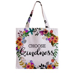 Choose Kidness Zipper Grocery Tote Bag by SweetLittlePrint