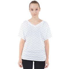 Light Chevron V-neck Dolman Drape Top