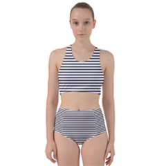 Basic Horizontal Stripes Racer Back Bikini Set by jumpercat