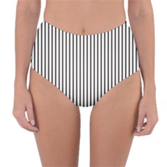 Basic Vertical Stripes Reversible High-waist Bikini Bottoms by jumpercat