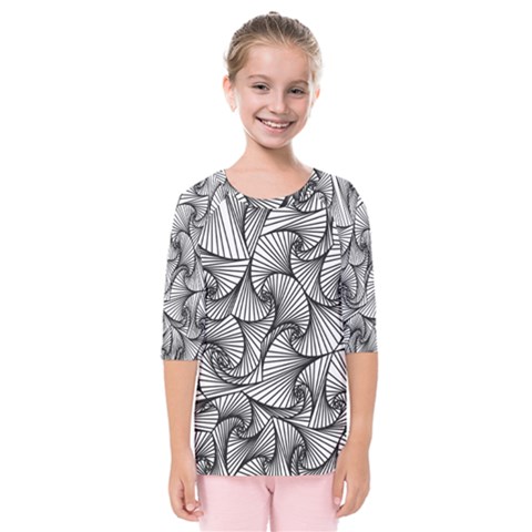 Fractal Sketch Light Kids  Quarter Sleeve Raglan Tee by jumpercat