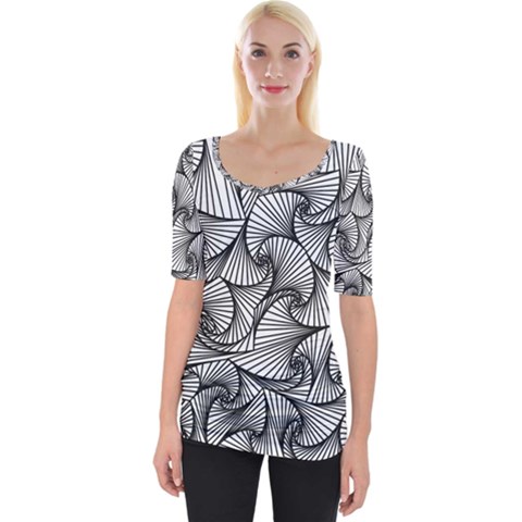 Fractal Sketch Light Wide Neckline Tee by jumpercat