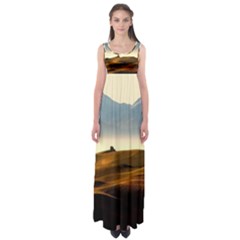 Landscape Mountains Nature Outdoors Empire Waist Maxi Dress by BangZart