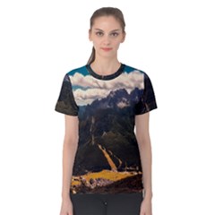 Italy Valley Canyon Mountains Sky Women s Cotton Tee