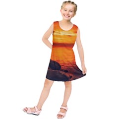 Alabama Sunset Dusk Boat Fishing Kids  Tunic Dress by BangZart