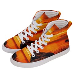 Alabama Sunset Dusk Boat Fishing Women s Hi-top Skate Sneakers by BangZart
