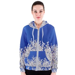 Crown Aesthetic Branches Hoarfrost Women s Zipper Hoodie by BangZart