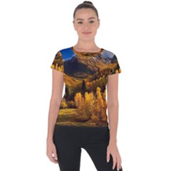 Colorado Fall Autumn Colorful Short Sleeve Sports Top  by BangZart