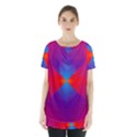 Geometric Blue Violet Red Gradient Skirt Hem Sports Top View1