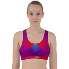 Geometric Blue Violet Red Gradient Back Weave Sports Bra