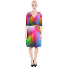 Course Gradient Background Color Wrap Up Cocktail Dress