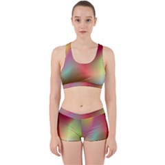 Colorful Colors Wave Gradient Work It Out Sports Bra Set