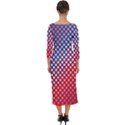 Dots Red White Blue Gradient Quarter Sleeve Midi Bodycon Dress View2