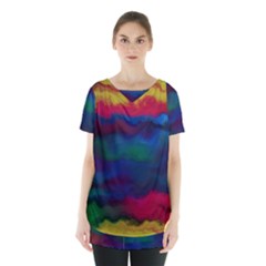 Watercolour Color Background Skirt Hem Sports Top