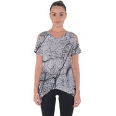 Abstract Background Texture Grey Cut Out Side Drop Tee