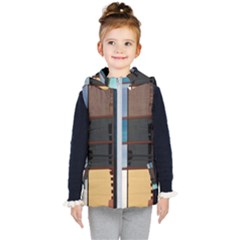 Glass Facade Colorful Architecture Kid s Puffer Vest by BangZart