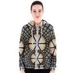 Stained Glass Colorful Glass Women s Zipper Hoodie