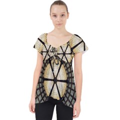 Stained Glass Colorful Glass Lace Front Dolly Top