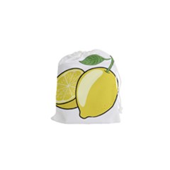 Lemon Fruit Green Yellow Citrus Drawstring Pouches (xs)  by BangZart