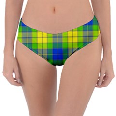 Spring Plaid Yellow Blue And Green Reversible Classic Bikini Bottoms by BangZart