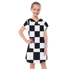 Grid Domino Bank And Black Kids  Drop Waist Dress