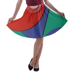 Clipart Portrait Illustration A-line Skater Skirt by BangZart