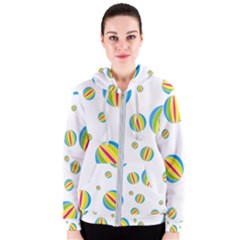 Balloon Ball District Colorful Women s Zipper Hoodie