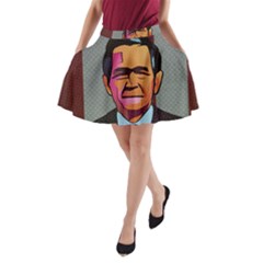 George W Bush Pop Art President Usa A-line Pocket Skirt by BangZart