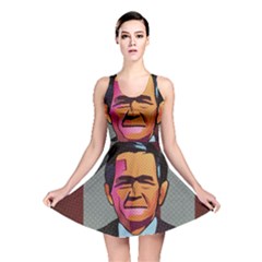 George W Bush Pop Art President Usa Reversible Skater Dress by BangZart