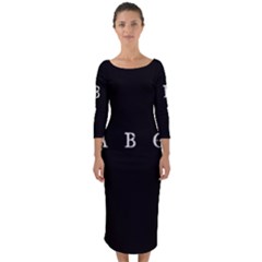 Taboo Quarter Sleeve Midi Bodycon Dress