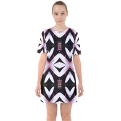 Japan Is A Beautiful Place In Calm Style Sixties Short Sleeve Mini Dress by pepitasart