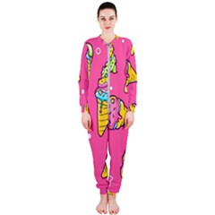 Summer Ice Creams Flavors Pattern Onepiece Jumpsuit (ladies)  by Bigfootshirtshop