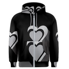 Heart Love Black And White Symbol Men s Zipper Hoodie by Celenk