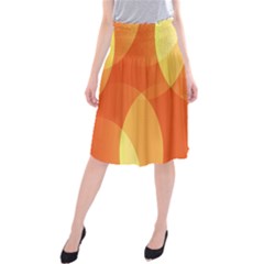 Abstract Orange Yellow Red Color Midi Beach Skirt by Celenk