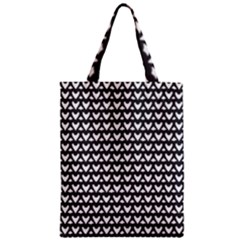 Heart Black Chain White Zipper Classic Tote Bag by Celenk