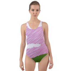 Pine Trees Sunrise Sunset Cut-out Back One Piece Swimsuit by Celenk