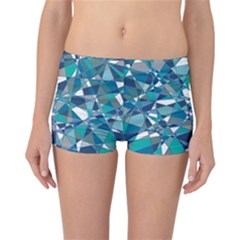 Abstract Background Blue Teal Reversible Boyleg Bikini Bottoms by Celenk