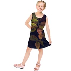 Autumn Leaves Foliage Kids  Tunic Dress by Celenk