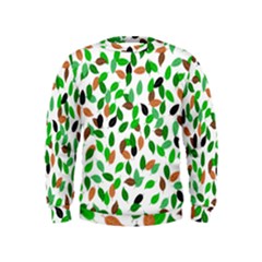 Leaves True Leaves Autumn Green Kids  Sweatshirt by Celenk