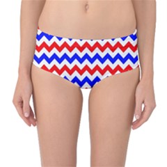 Zig Zag Pattern Mid-waist Bikini Bottoms by Celenk