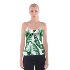 Banana Leaves And Fruit Isolated With Four Pattern Spaghetti Strap Top by Celenk