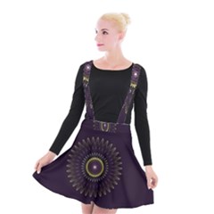 Fractal Purple Mandala Violet Suspender Skater Skirt