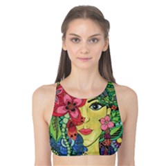 Mandala Figure Nature Girl Tank Bikini Top by Celenk